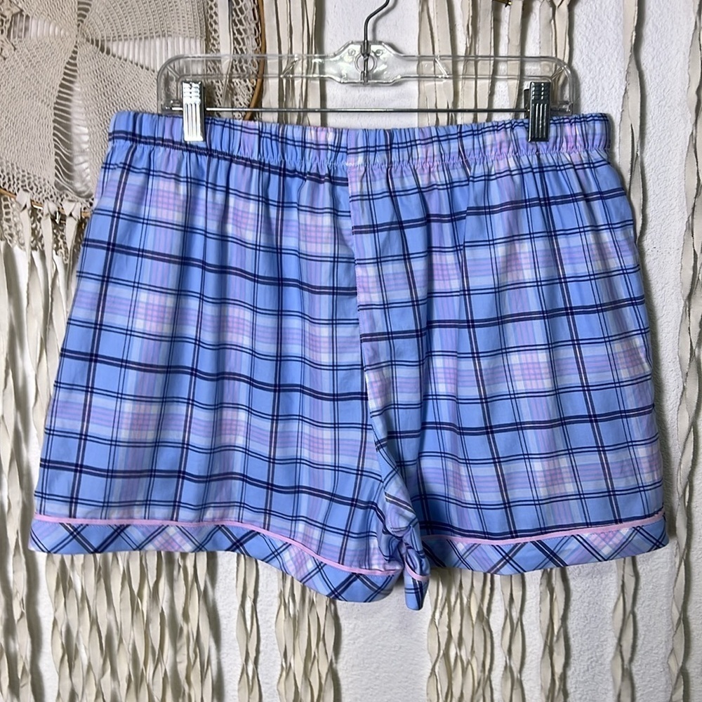 Peter Alexander Women's Pink and Blue Plaid Top and Shorts PJ Set NWT XL - Picture 14 of 14